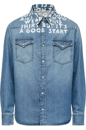 Maison Margiela Denimskjorte med slogan-print