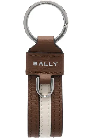 Bally Nøglering i læder med logotryk