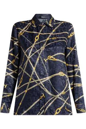 VERSACE Greca Nautical skjorte med lange ærmer