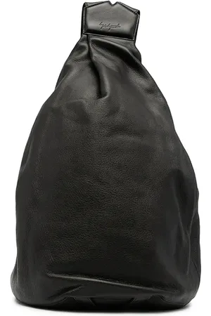 YOHJI YAMAMOTO Logopræget rygsæk i læder