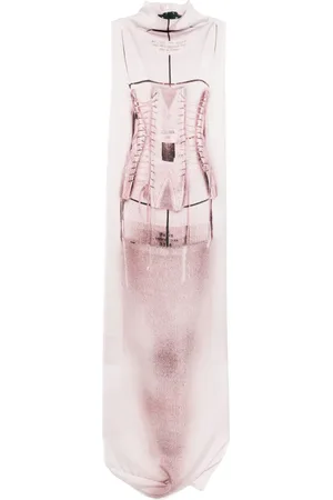Jean Paul Gaultier Lang kjole med bustier-tryk