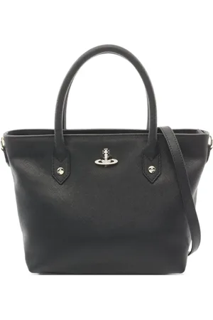 Vivienne Westwood Tote i læder med orb-plade fra 2020