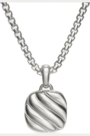 David Yurman Sculpted Cable Square medaljon i sterlingsølv (22,5 mm)