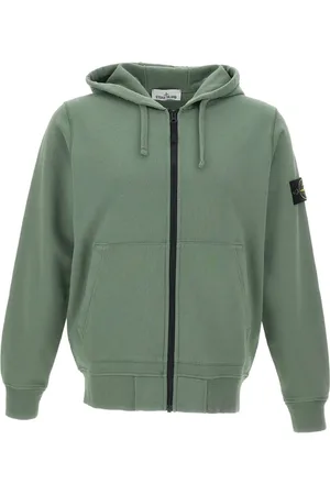 Stone Island Hættetrøje med lynlås og Compass-motiv