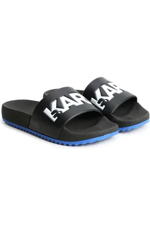 Karl Lagerfeld Logoprægede Aqua sandaler