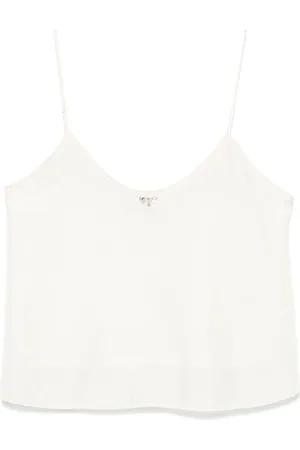 FORTE FORTE Cropped silketop med krystaludsmykning
