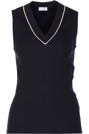 Brunello Cucinelli Vest med kontrastkant