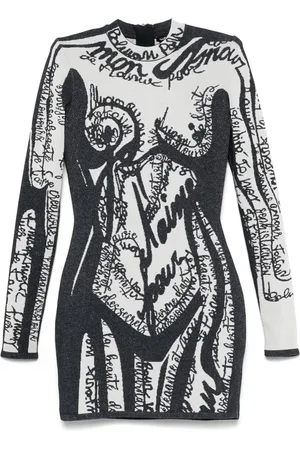 Balmain Kort kjole med broderet krop