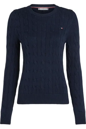 Tommy Hilfiger Kabelstrikket sweater med rund hals