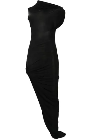 Rick Owens Lang asymmetrisk kjole i jersey