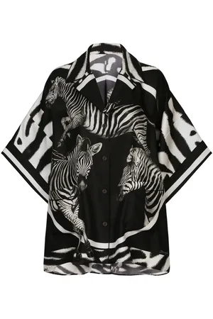 Dolce & Gabbana Skjorte i twill med zebratryk