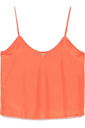 FORTE FORTE Cropped silketop med krystaludsmykning