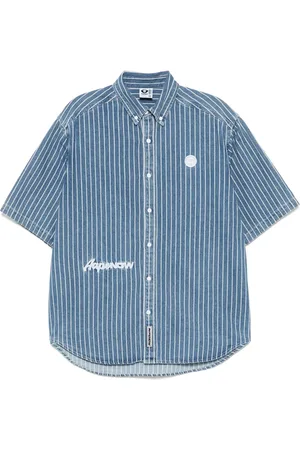 A Bathing Ape Stribet denimskjorte