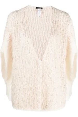 Fabiana Filippi Oversize pailletudsmykket cardigan i ribstrik