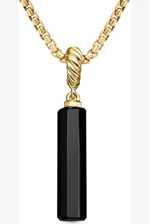David Yurman Barrel amulet i 18 karat guld med onyks (20 mm)