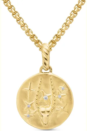 David Yurman Capricorn halskæde i 18 karat guld med amulet-diamantvedhæng (28,7 mm)