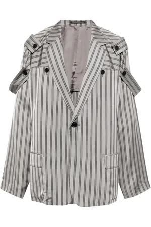 YOHJI YAMAMOTO Nålestribet blazer med epauletter