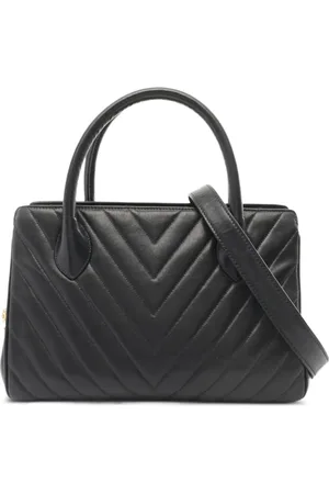 CHANEL Chevron håndtaske med V-syninger fra 1991-1994