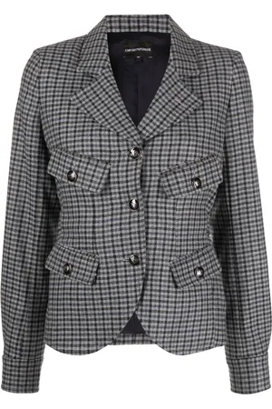 Emporio Armani Enkeltradet gingham-ternet blazer