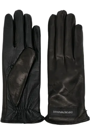 Emporio Armani Læderhandsker med logomærke