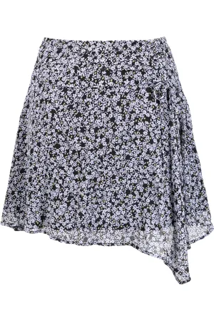 DKNY Slå om-nederdel med blomstertryk