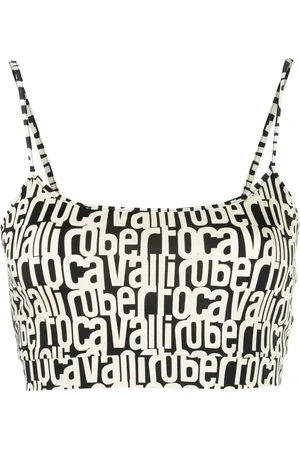 Roberto Cavalli Cropped top med logotryk
