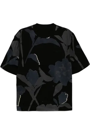 CROQUIS T-shirt med plantetryk