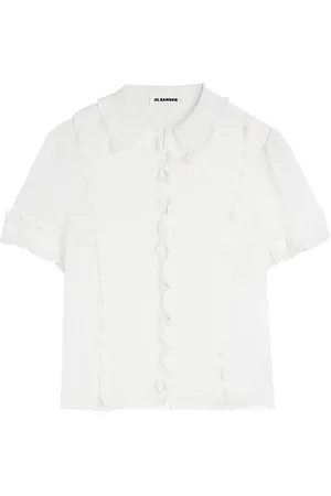 Jil Sander Silkeskjorte med flæser