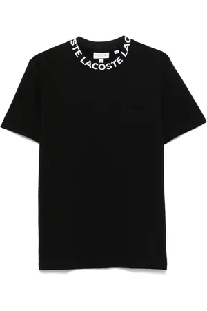 Lacoste T-shirt i piqué med jacquard-logo
