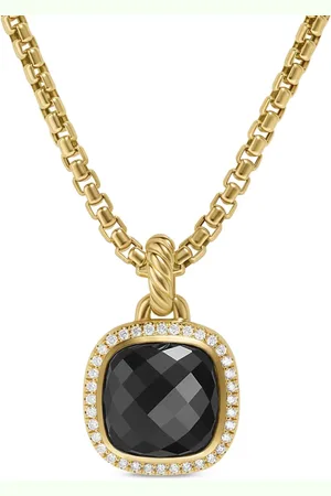 David Yurman Albion-vedhæng i 18 karat guld med diamant og onyks (15,5 mm)