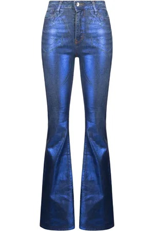 Madison.Maison Metalliske jeans med smal pasform og svaj