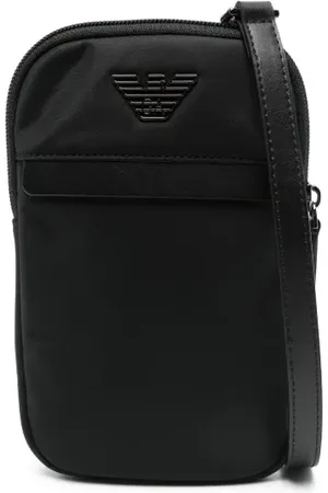 Emporio Armani Lædertaske med logoplade