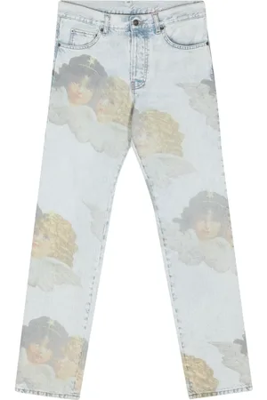 Fiorucci Jeans med lige ben, mellemhøj talje og Angel-tryk