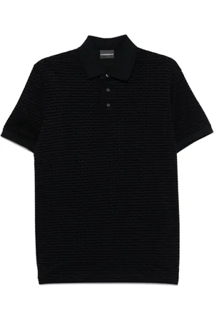 Emporio Armani Polo i piqué med logo-flock-tekstur
