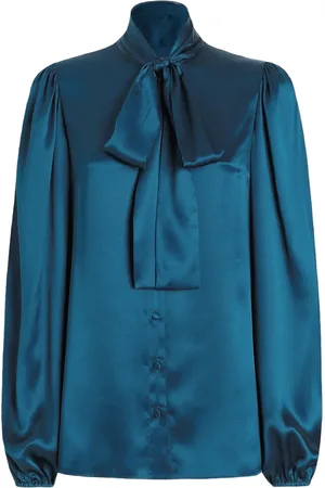 Dolce & Gabbana Silkebluse med sløjfekrave