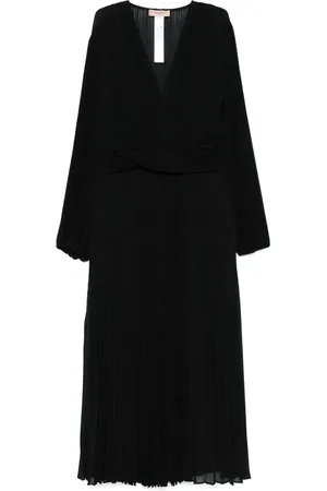 Twin-Set Mellemlang georgette-kjole med plisseringer
