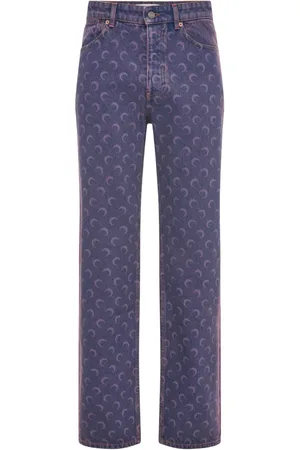 Marine Serre Jeans med halvmåne