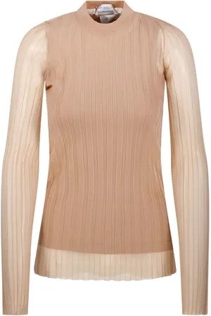 Sportmax Ribstrikket sweater med lange ærmer