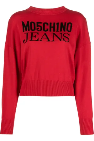 Moschino Intarsiastrikket trøje med logo