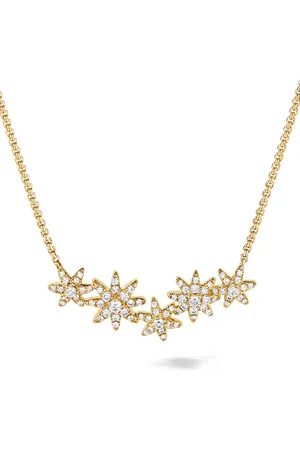 David Yurman Starburst halskæde i 18 karat guld med stjerneformet diamanter