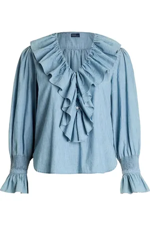 Ralph Lauren Bluse med flæsedetalje