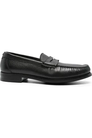 CANALI Loafers med grynet tekstur og mandelformet tå