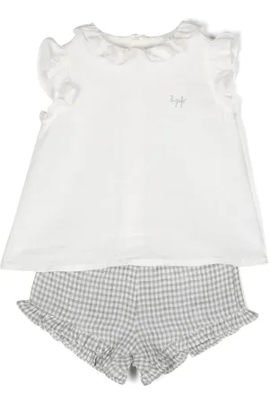 Il gufo Top & shorts-sæt med ternet tryk