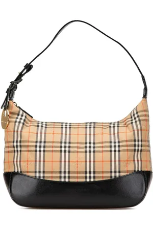 Burberry Haymarket-ternet skuldertaske i kanvas fra 2000-2017