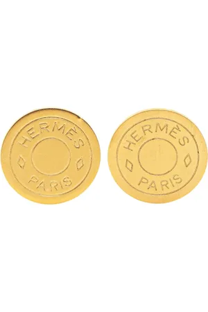 Hermès Guldbelagte Bijouterie Fantaisie Clou De Selle øreclips fra det 20. århundrede