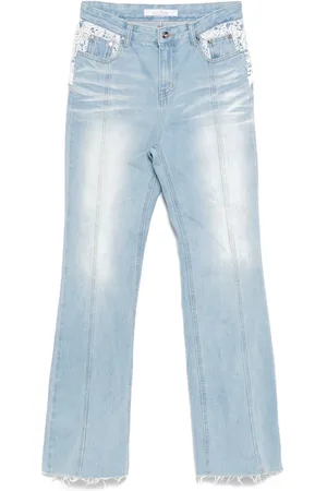 Rokh Jeans med blondedetalje