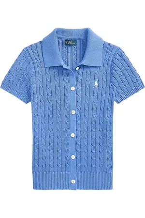 Ralph Lauren Kabelstrikket cardigan med korte ærmer