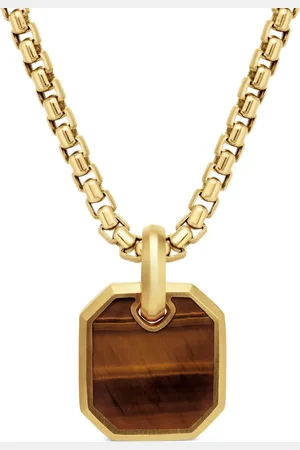 David Yurman Roman tigerøje-amulet i 18 karat gulguld (15 mm)