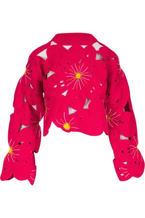 THE ELDER STATESMAN Blomstret sweater med udskæringsdetalje