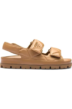 Prada Kraftige polstrede sandaler med trekantet logo